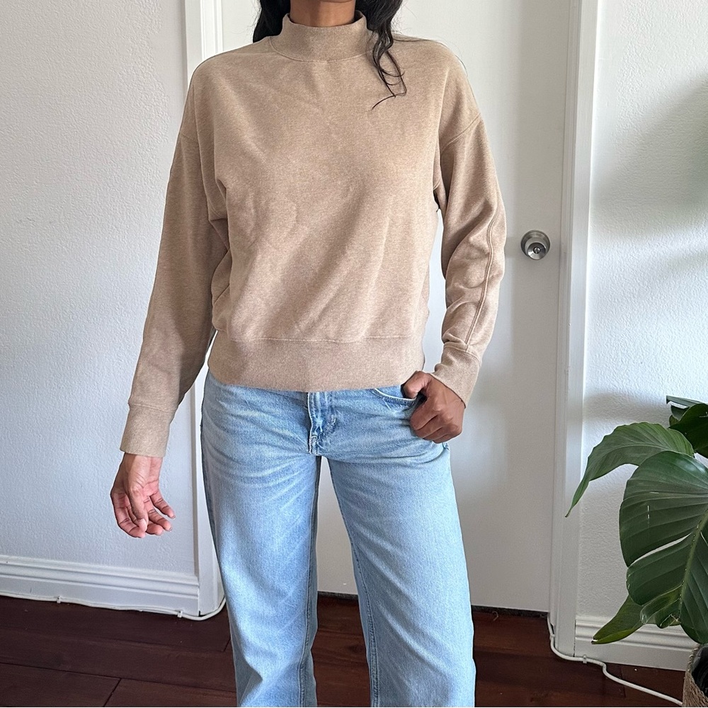 Vince cream tan mock neck sweater